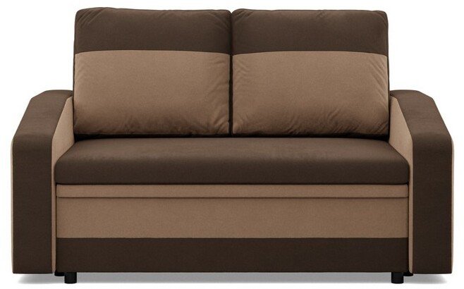 Sofa rozkładana, mikrofaza, AURELO, 148x87x90 cm, brąz