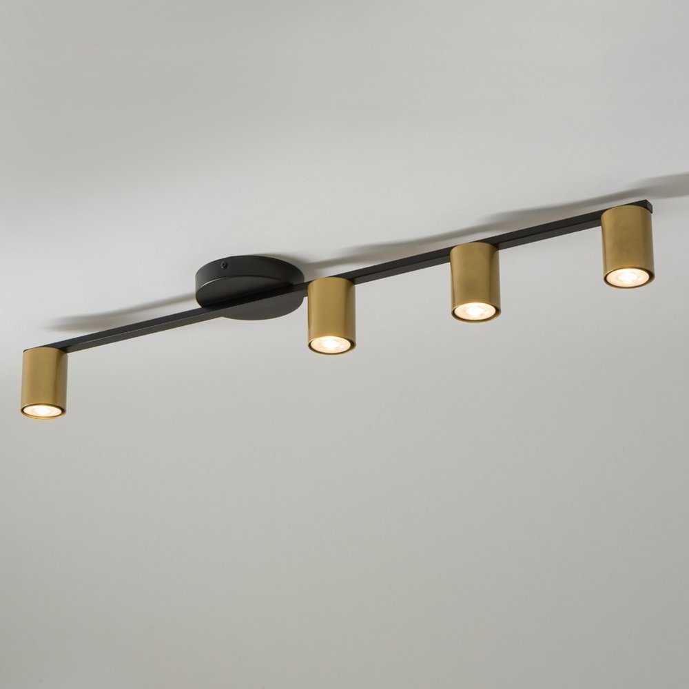 Lampa sufitowa Sigma Przysufitowa lampa metalowa Sky do przedpokoju czarna złota