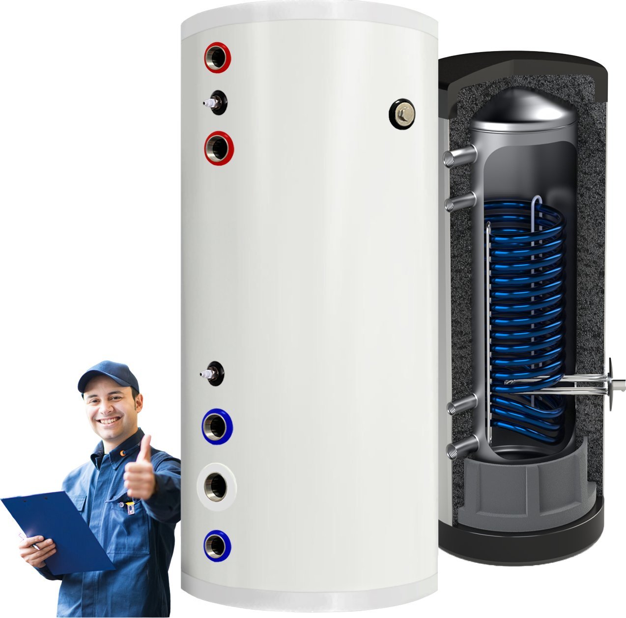 Zasobnik CWU bojler NIERDZEWNY 300l zbiornik bufor z wężownicą 4m