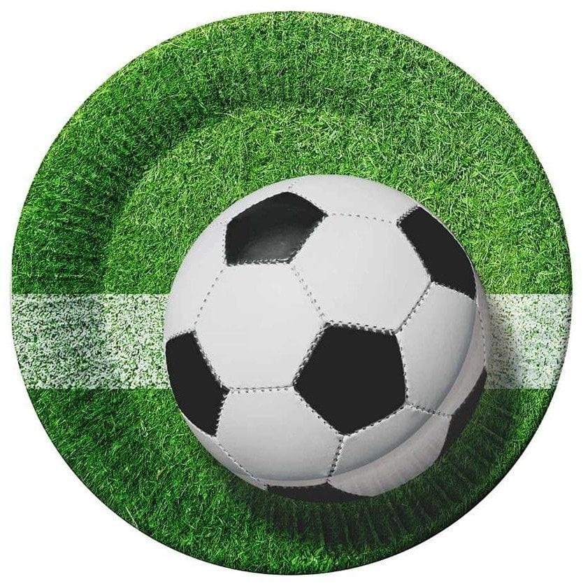 Talerzyki papierowe Piłka nożna 18cm 6szt