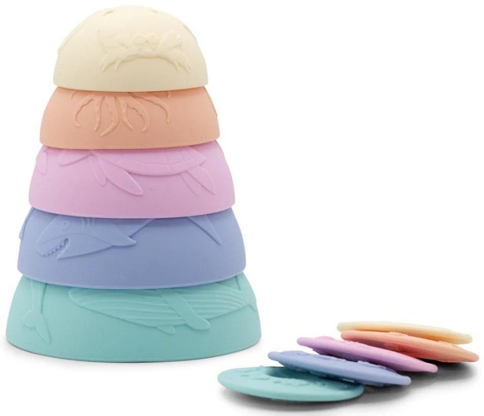 Kubeczki silikonowe z tonącymi dyskami 5szt pastel