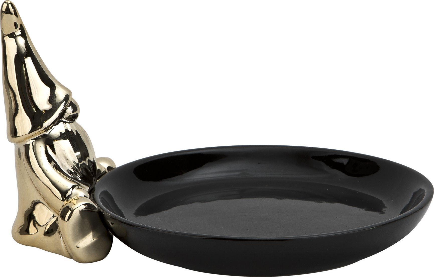 Ewax Talerz ozdobny deserowy 18 cm z Krasnalem czarny