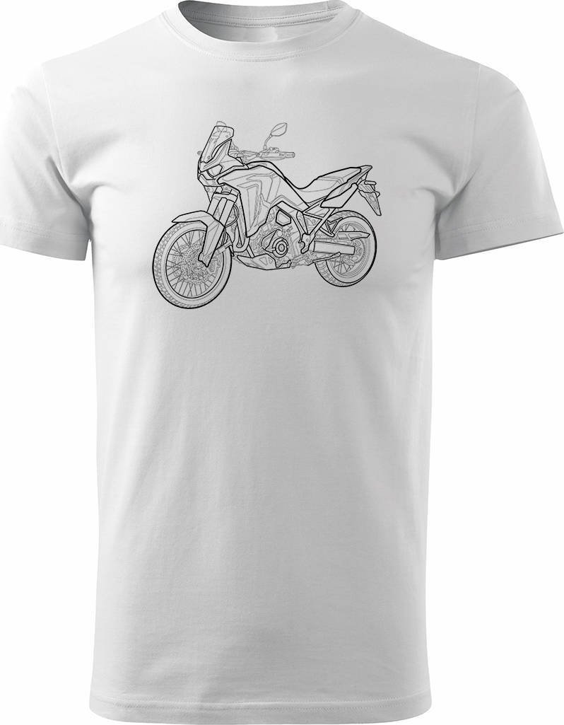 Topslang Koszulka motocyklowa z motocyklem Honda Africa Twin CRF1100L męska biała XL
