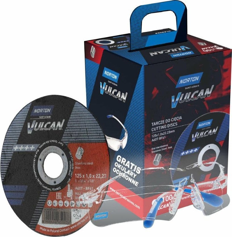 Norton NORTON TARCZA.VULCAN 125 x 1,0 /100szt. INOX+OKULARY GRATIS