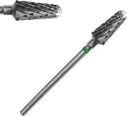 Bass Cosmetics Frez carbide HQ - stożek zaokrąglony zielony / Bass Cosmetics