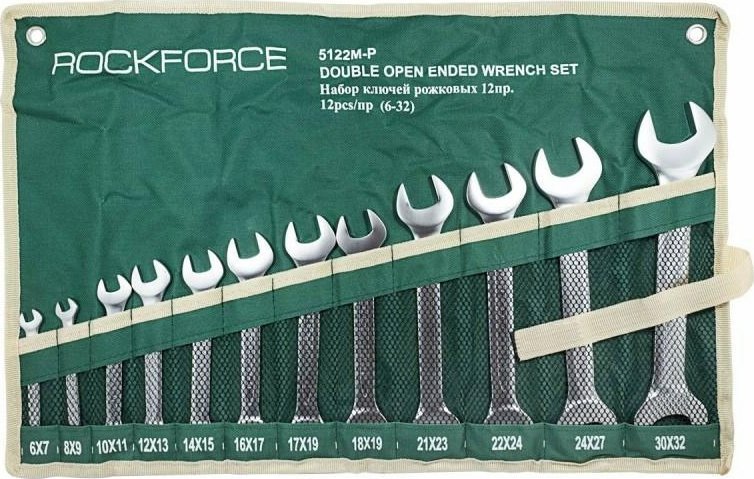 Rockforce Zestaw kluczy płaskich 12el. (6-32mm) na płótnie