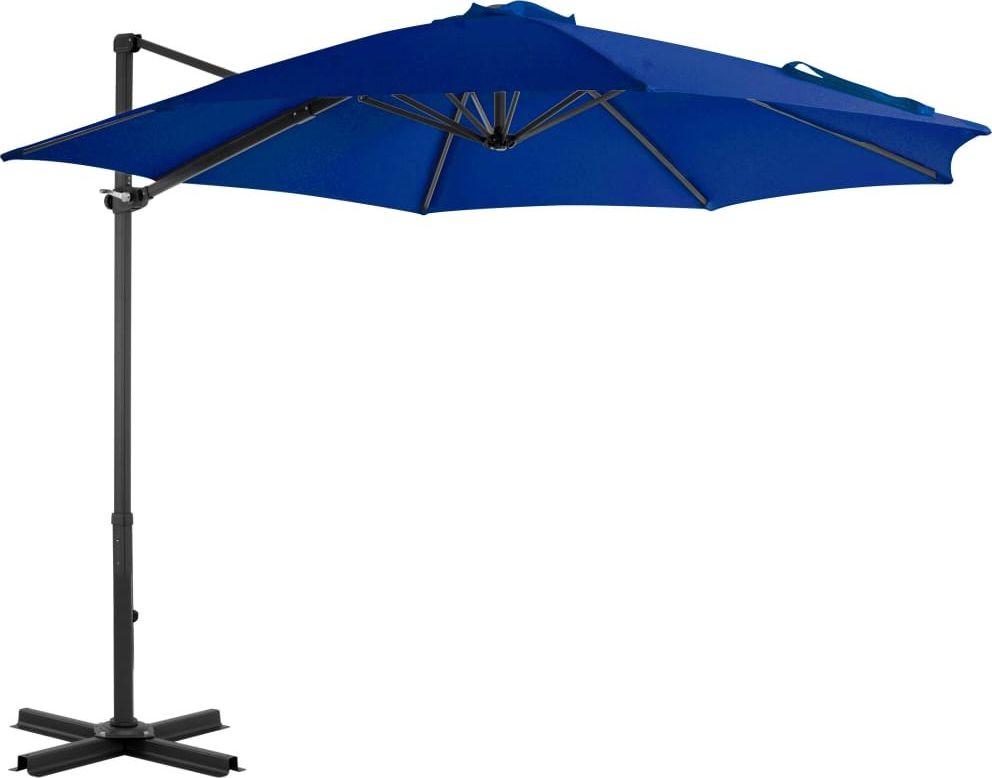 vidaXL Parasol wiszący na aluminiowym słupku, lazurowy, 300 cm