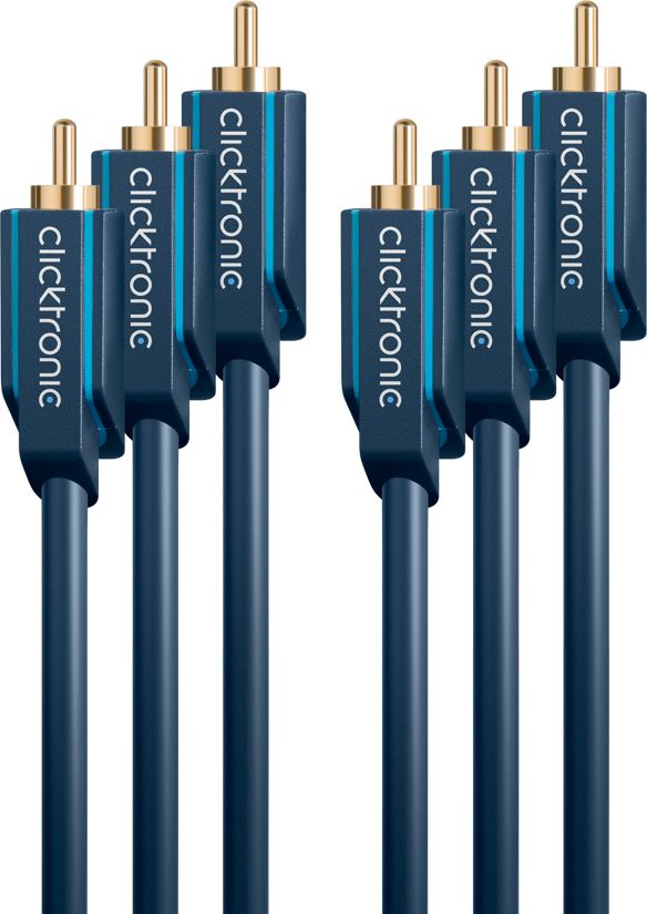 Kabel Clicktronic RCA (Cinch) x3 - RCA (Cinch) x3 10m granatowy (JAB-1339135)