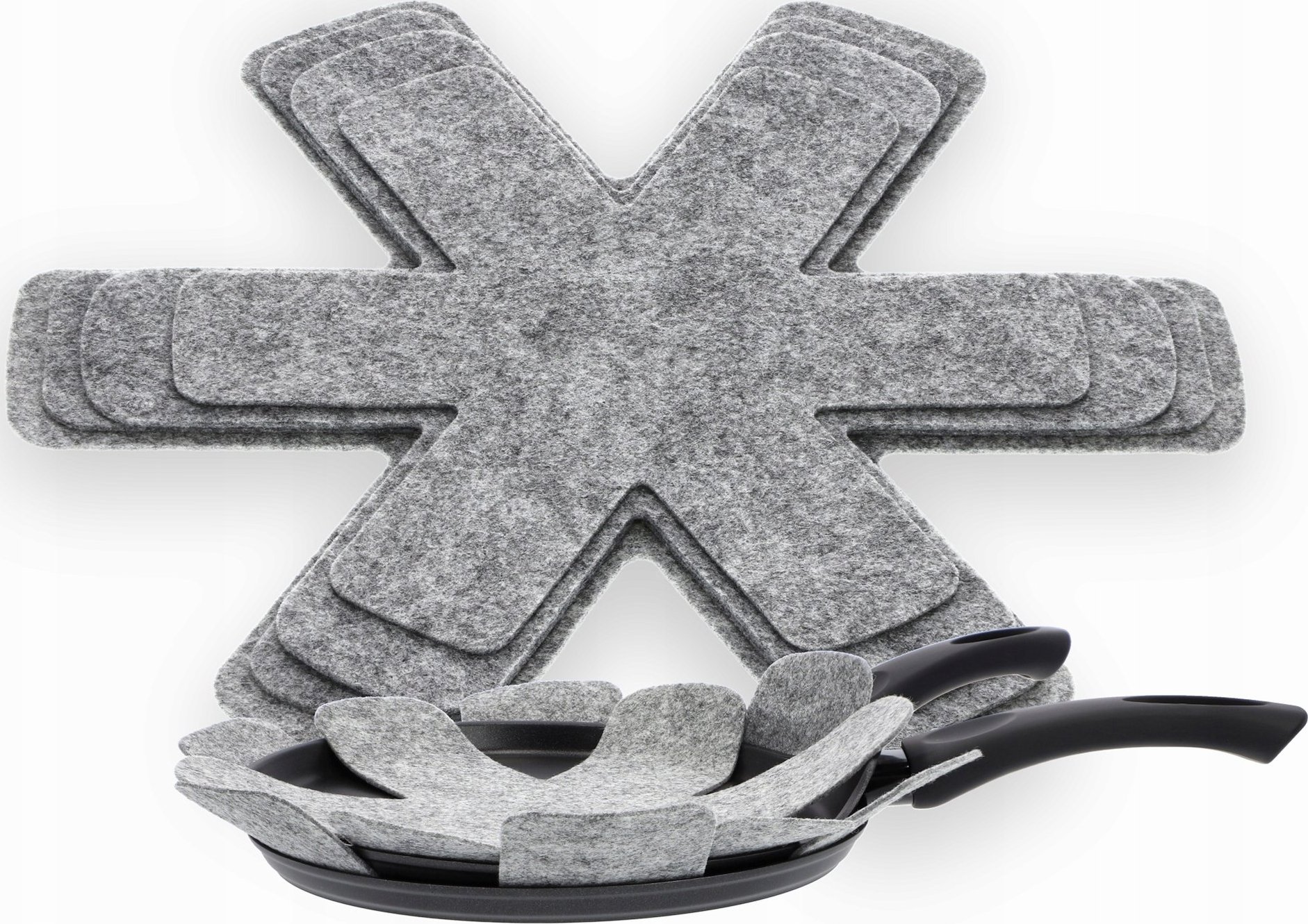 Kadax Przekładki Do Patelni Garnków Komplet 4 szt Szare