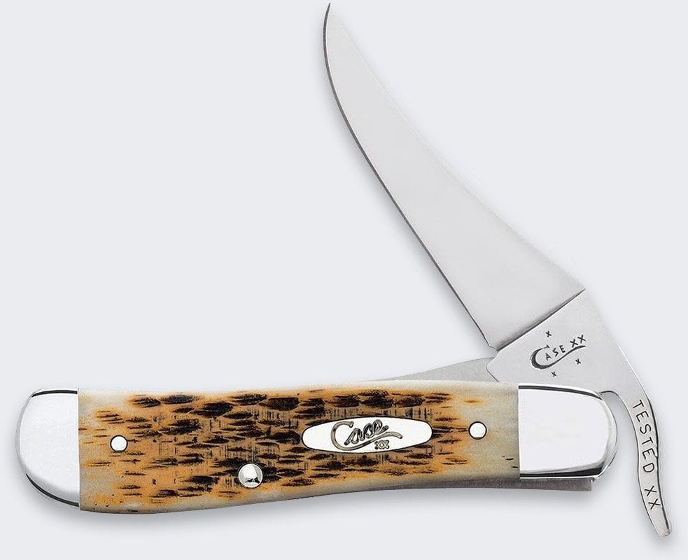 Nóż Składany Case Sawcut Jigged Russlock SS Amber