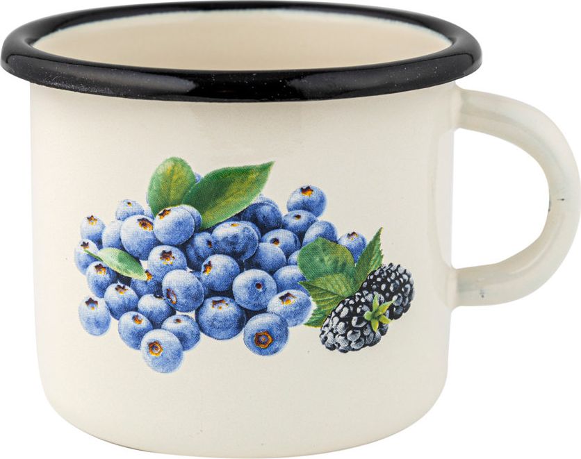 Emalia Pleszew Kubek emaliowany na indukcję i gaz Emalia Polska Pleszew Borówka 9 cm 500 ml