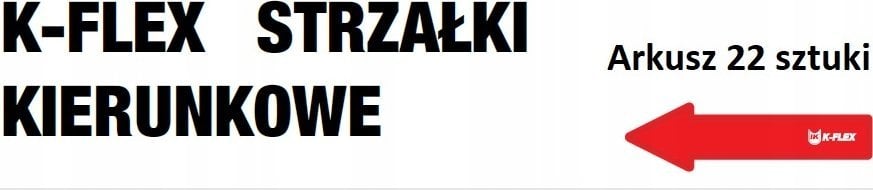 K-flex Strzałka kierunkowa czerwona – 22 sztuki na arkusz