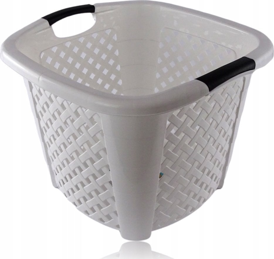 Kosz kwadrat RATTAN 34l -biały 44x44x33 cm