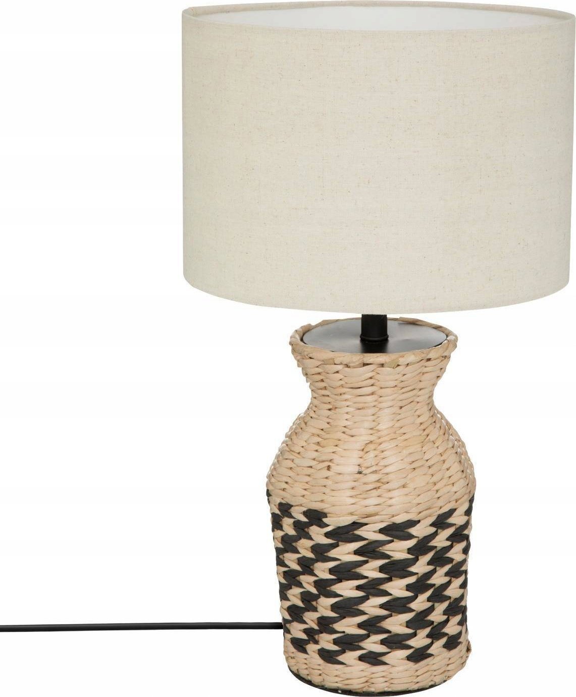 Atmosphera Lampa z abażurem Hiacynt, podstawa z plecionki, 49 cm