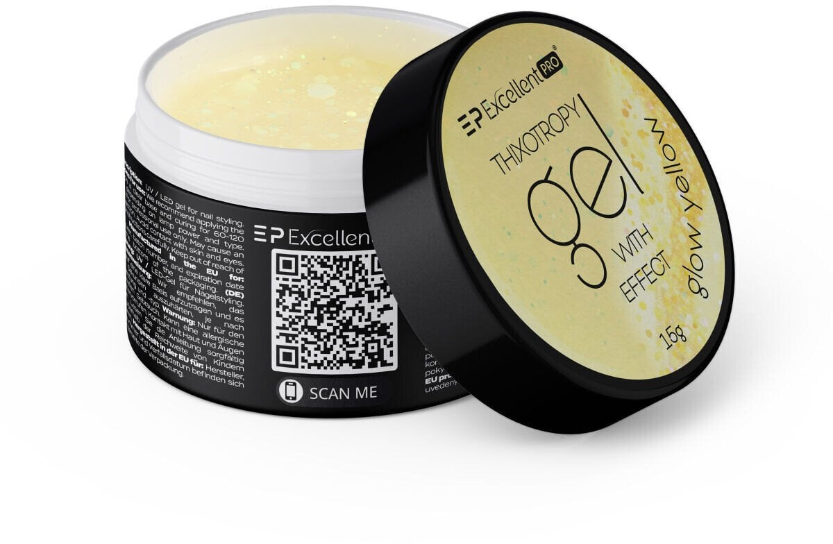 Excellent PRO Thixotropy Gel With Effect żel budujący Glow Yellow 15g