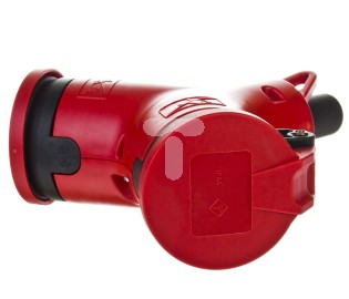 PCE Rozgałęźnik podwójny 2P+Z czerwony