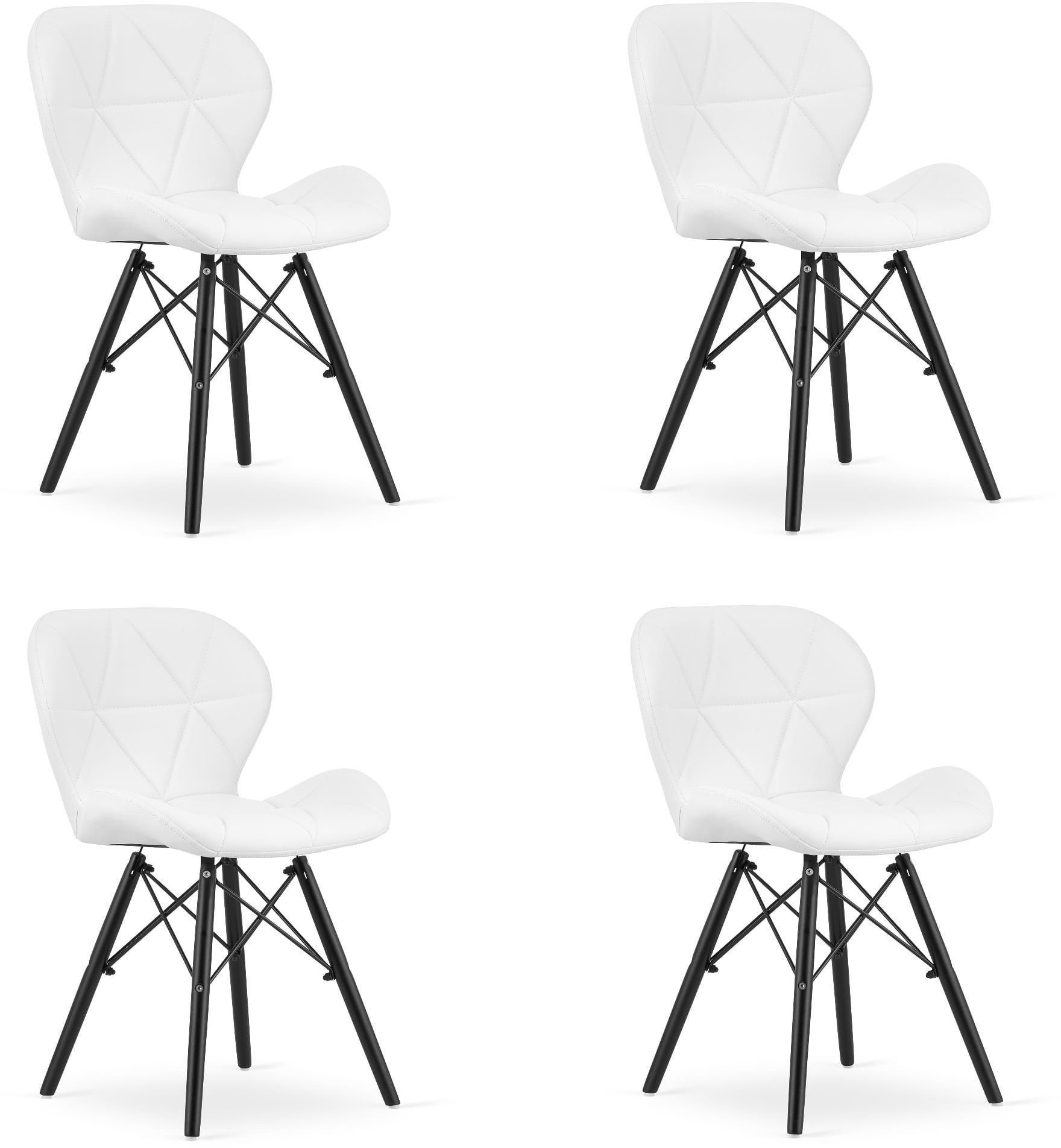 Krzesło białe ekoskóra LAGO nowoczesne nogi czarne jadalnia kuchna x4