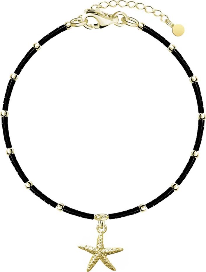 Radziszewska Jewellery Pozłacana Bransoletka na nogę z koralikami Rozgwiazda