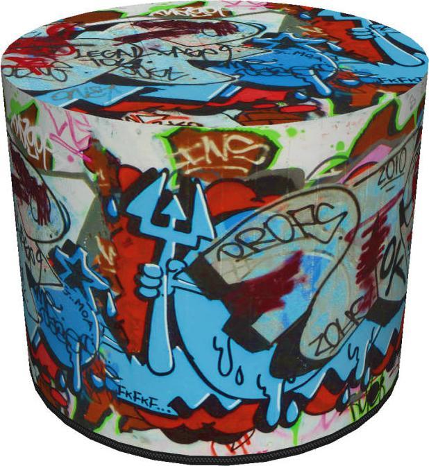 Bertoni-arco Okrągła pufa dekoracyjna - GRAFITTI