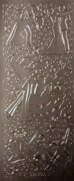 Stiker ażurowy 10x23cm złoty