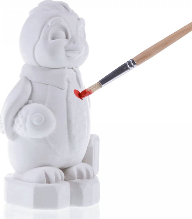 Kolorowanka 3D Pingwin Figurka gipsowa + farbki