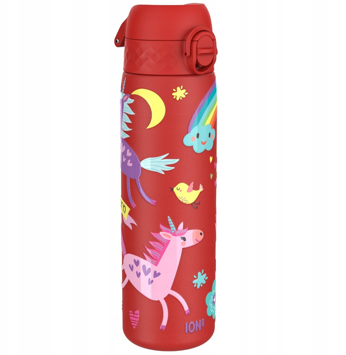 Bidon sportowy ION8 Single Wall I8SS600PRUNIC Unicorns (Red), 600 ml