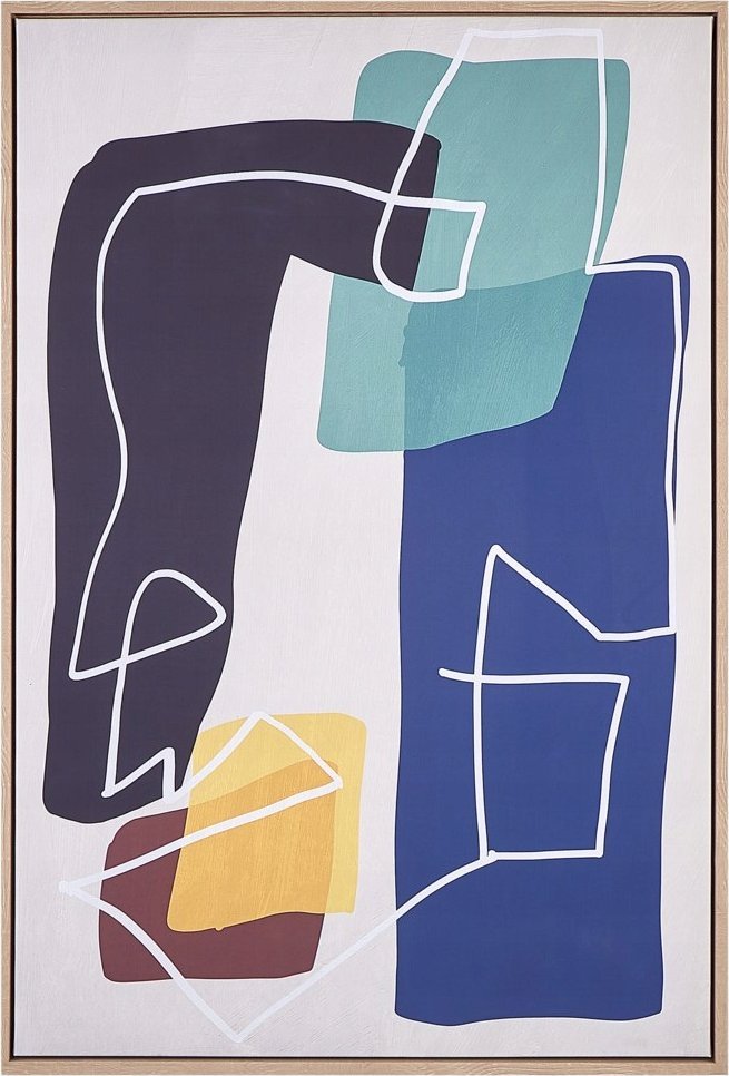 Beliani Obraz na płótnie w ramie abstrakcyjny 63 x 93 cm wielokolorowy FRISA