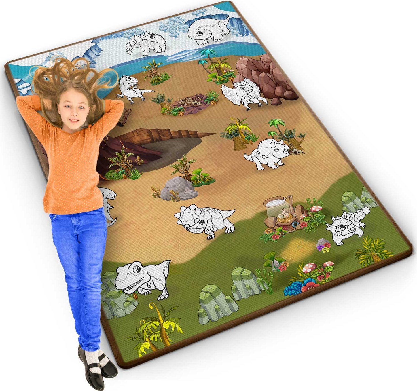 Ricokids Mata piankowa do kolorowania zwijana 120 x 90 x 0,3 cm Ricokids RK-344