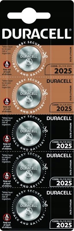 Duracell Duracell Batterie Knopfzelle CR2025 3.0V Lithium 5St.