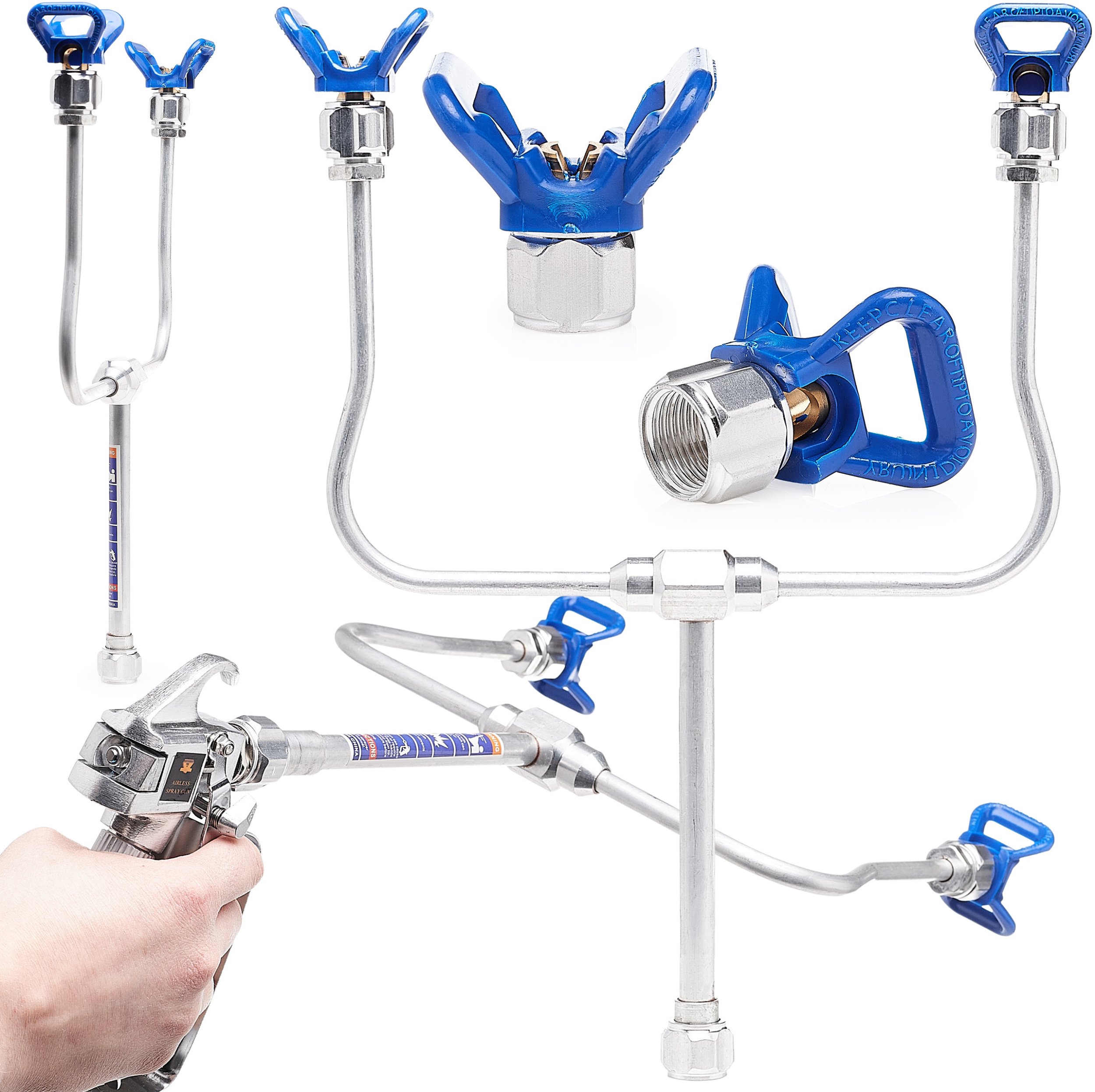 Trójnik Rozgałęziacz do Pistoletu Agregatu Malarskiego Gwint 7/8" 2 Osłony