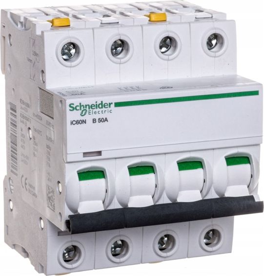 Schneider Electric Wyłącznik nadprądowy 4P B 50A 6kA AC iC60N-B50-4 (A9F03450)