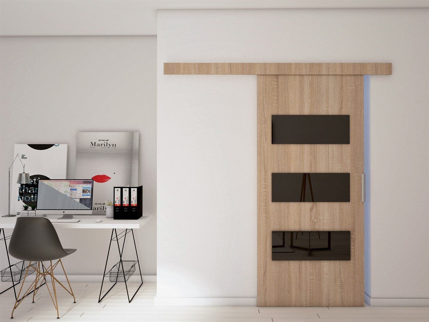 Drzwi Przesuwne Drzwi przesuwne E90 96x205 Sonoma