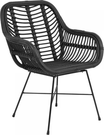 Beliani Krzesło rattanowe czarne CANORA!
