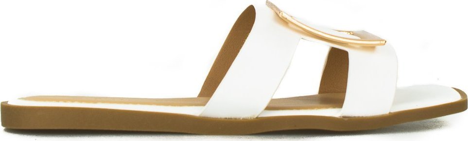 W. Potocki Klapki ze złotą ozdobą białe Potocki-37