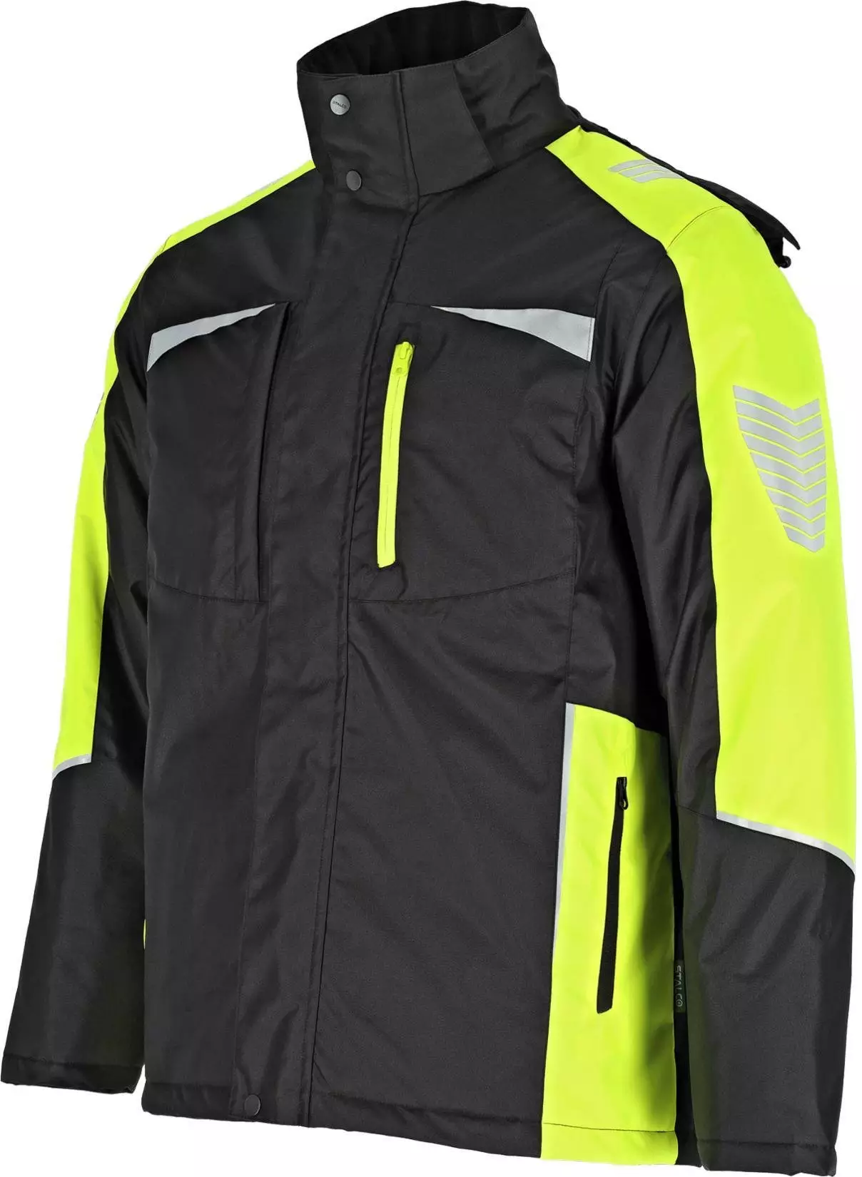 Kurtka robocza ocieplana męska odpinany kaptur wydłużony tył odblaskowe nadruki wytrzymała Oxford RONIN J L