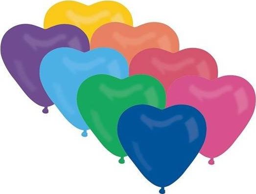 GMR Baloniki mix kolorowe serca - 29 cm - 50 szt. uniwersalny