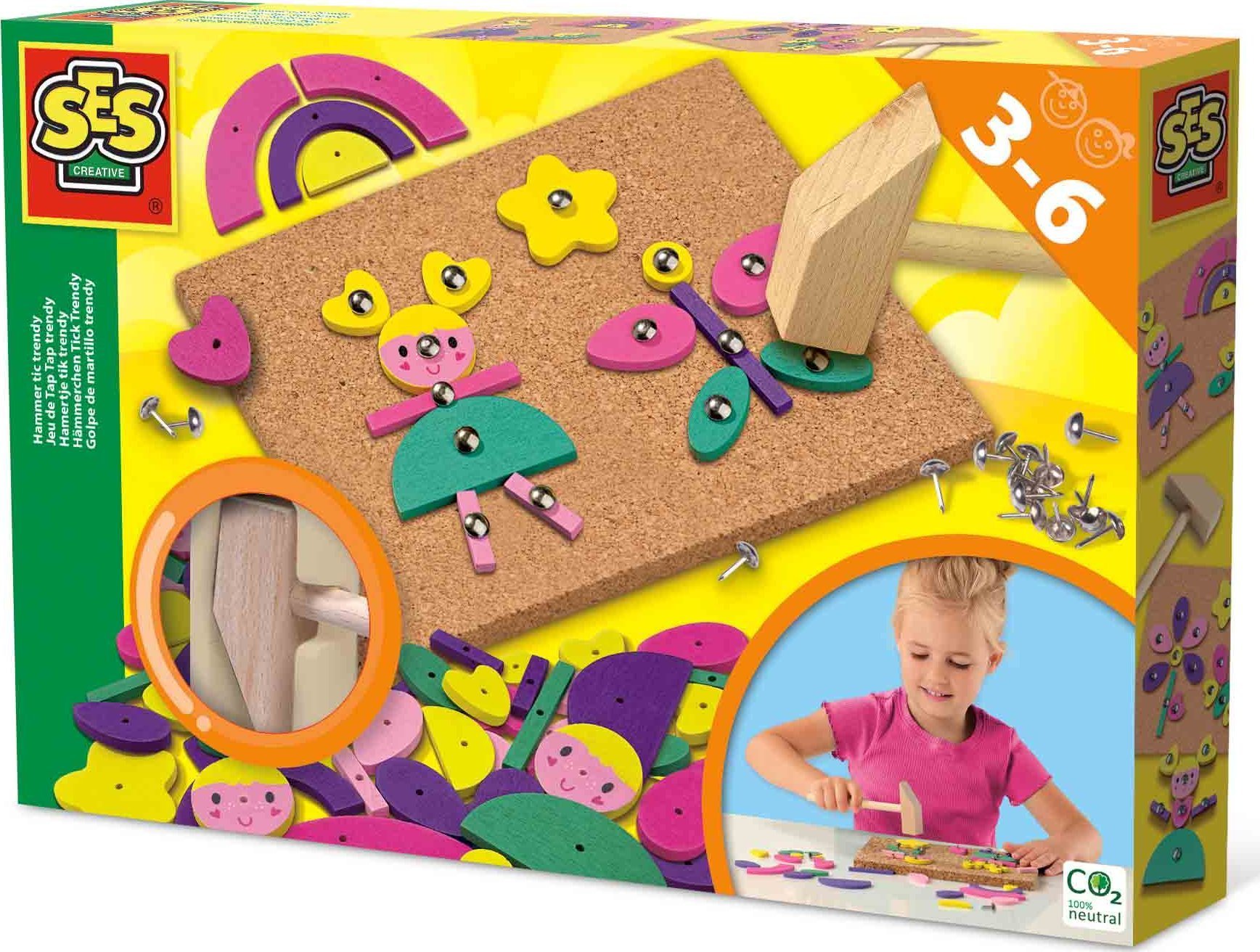 SES SES tablica korkowa zestaw z młotkiem 00927 09274