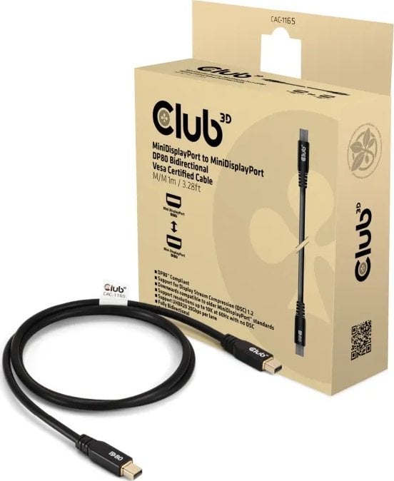 Kabel Club 3D Club3D Kabel MiniDP 2.1 <-> MiniDP 2.1 1m 10K60Hz St/St retail