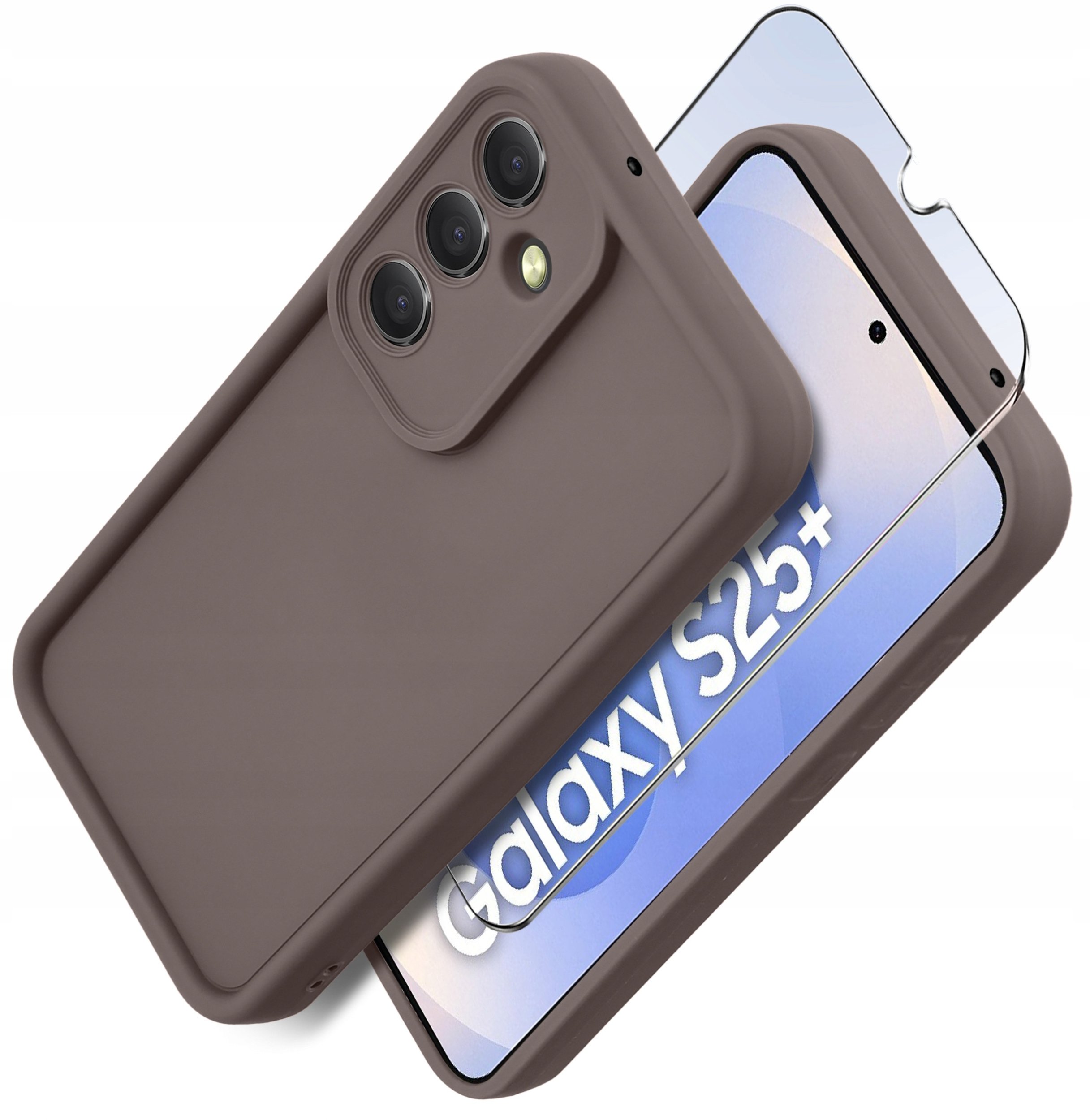 Etui do Samsung S25+ Plus silikonowe MATOWE + Szkło ochronne na ekran 9H