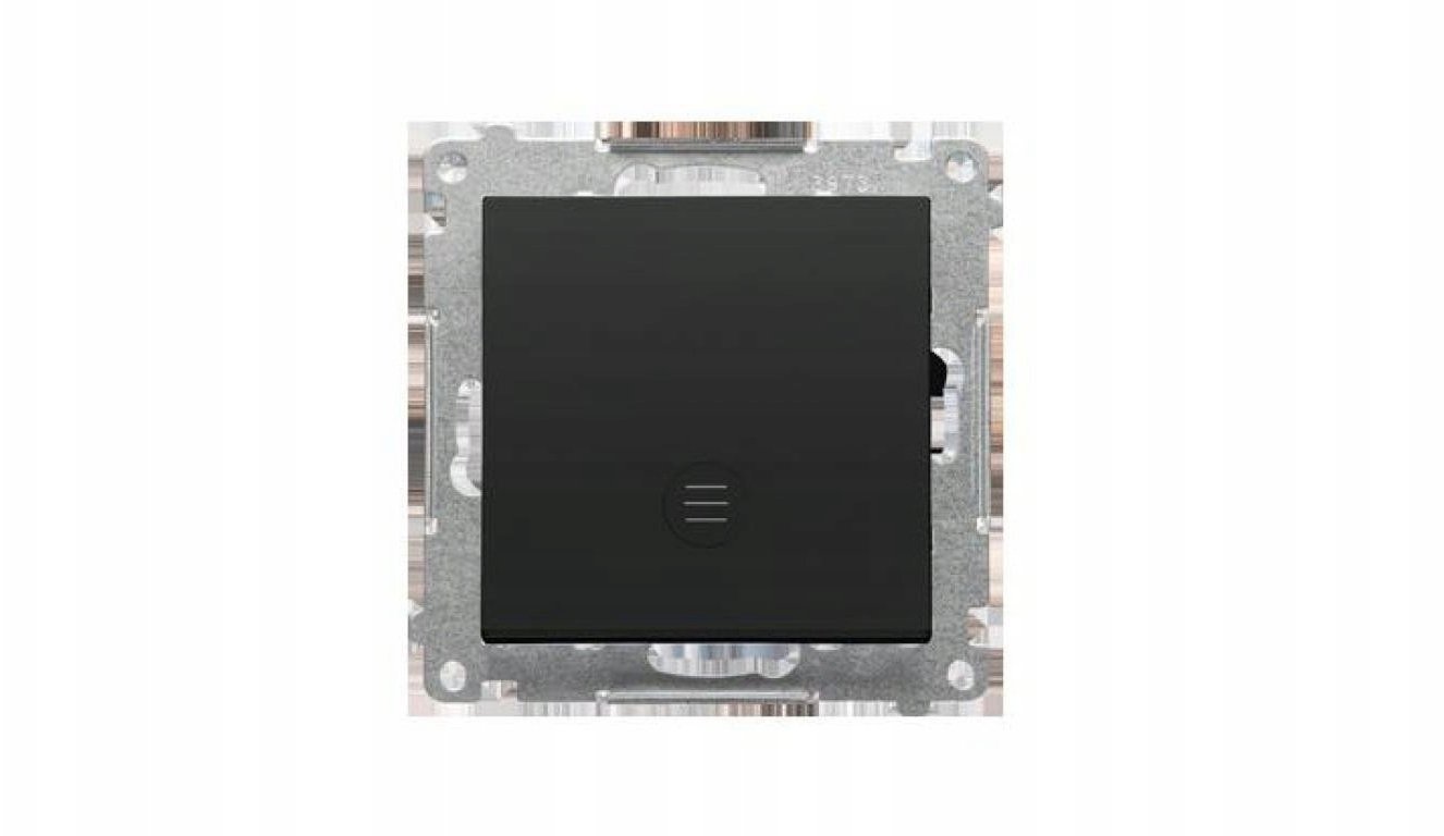 Simon 55 Przycisk pojedynczy zwierny z podświetleniem LED (moduł) 10 AX, 250 V~, szybkozłącza Czarny mat TP1L.01/149