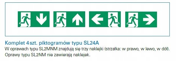 Oprawa awaryjna SafeLite,MNM,IP42,200lm,1H +zestaw 3 piktogramów SL2MNM42F1C3A