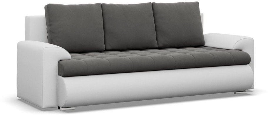 Kanapa rozkładana, Bosco, velvet, ekoskóra, 222x96x92 cm, ciemny szary, biały | TYLETEGOTU