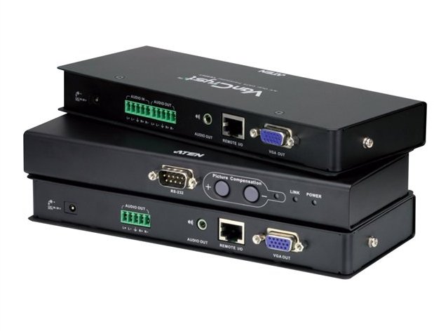 A/V Over Cat5 Transmitter W/230V ADP. BALANCED AUDIO; RS232