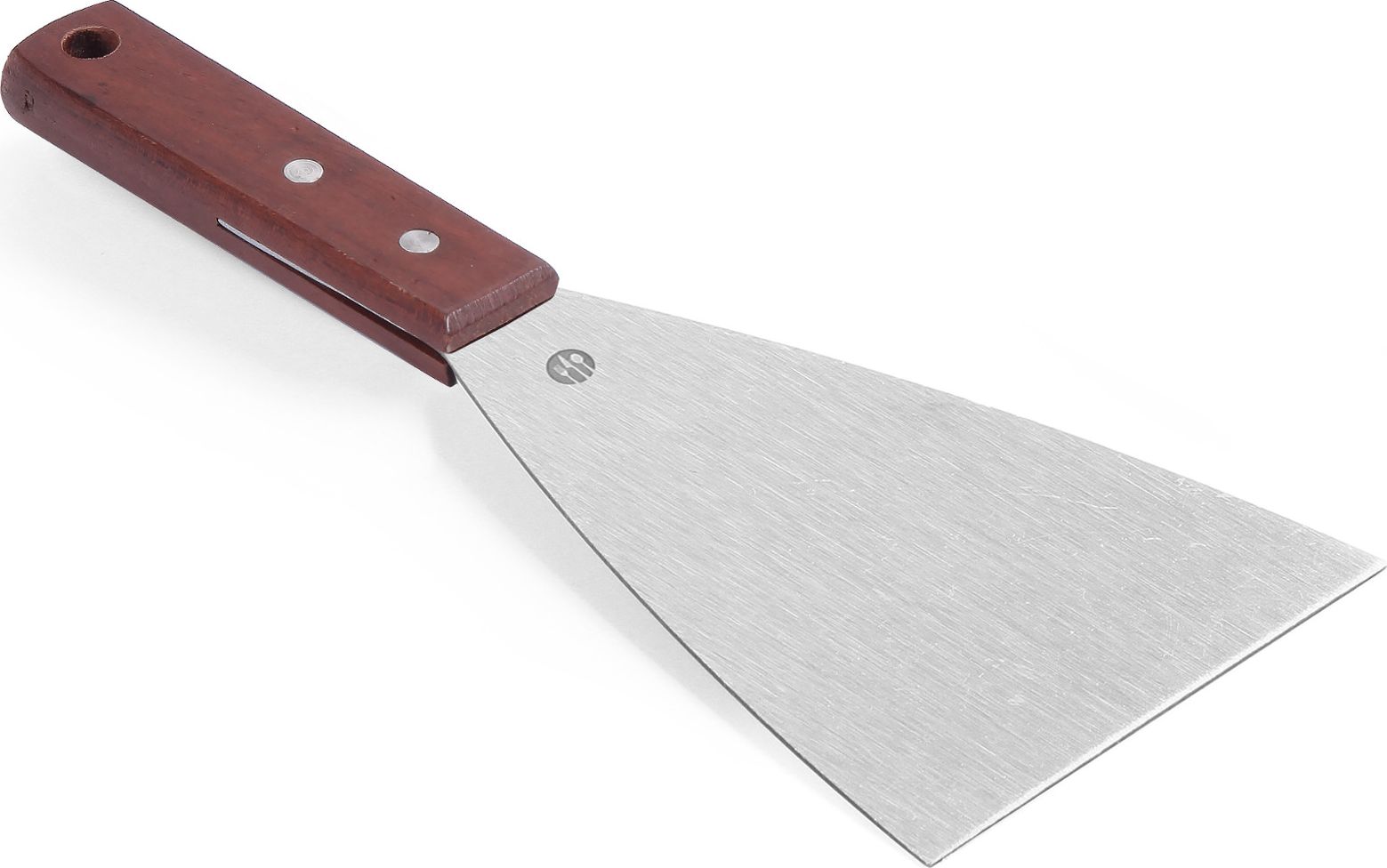 Hendi Szpachelka kuchenna ze stali nierdzewnej z drewnianym uchwytem brązowa - Hendi 855119 Szpachelka kuchenna ze stali nierdzewnej z drewnianym uchw