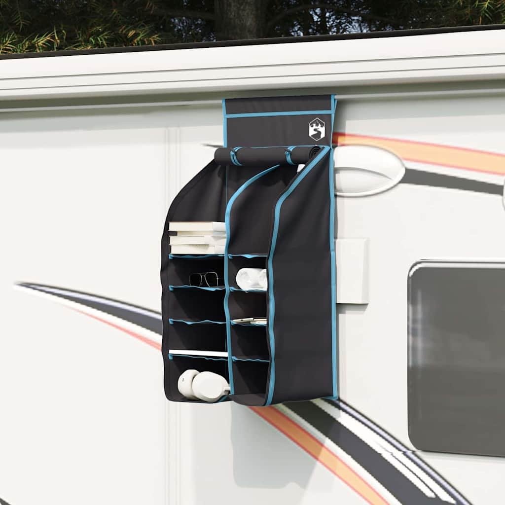 vidaXL Wiszący organizator namiotowy 10 kieszeni Czarny