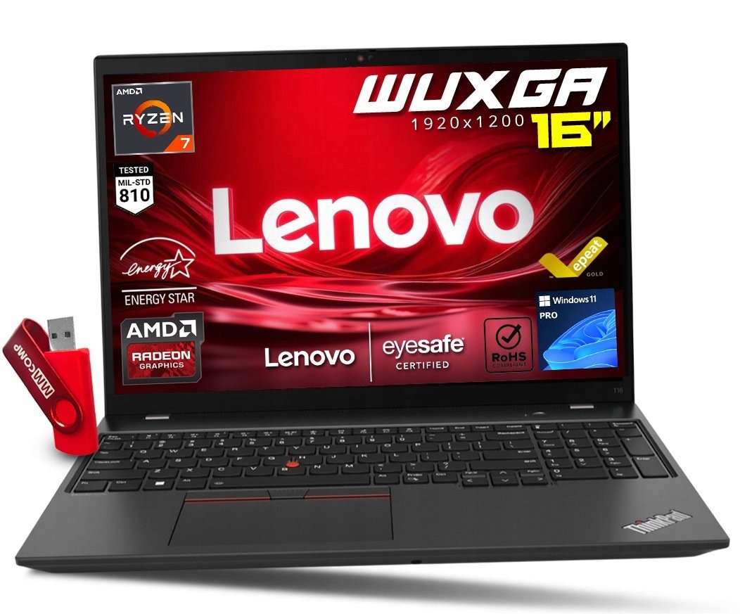 Laptop Lenovo Laptop ThinkPad T16 G2 Ryzen 7 PRO 32GB 4TB SSD WUXGA IPS