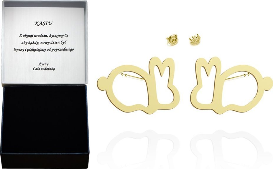 Radziszewska Jewellery Kolczyki z Królikiem srebro pozłacane