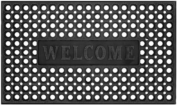 Springos Wycieraczka wejściowa, mata pod drzwi 75x45 perforowana, czarno-szara UNIWERSALNY