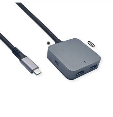 VALUE Koncentrator USB 3.2 Gen 2, 4 porty (2x A + 2x C), z kablem przedłużającym, 3 m