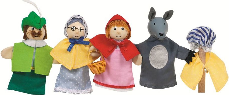 Goki Zestaw pacynek na palec, Czerwony Kapturek (51898)